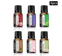 Set di 6 oli essenziali per aromaterapia, con 1 bottiglia di rosa, 1 bottiglia di lavanda, 1 bottiglia di vaniglia, 1 bottiglia di sandalo, 1 bottiglia di sakura, 1 bottiglia di gelsomino, e diffusore