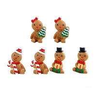 Set di 6 ornamenti natalizi in resina con figure di uomo con temi festivi, adatti per appendere l'albero, da tavolo e decorazioni natalizie creative