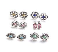 Set di 6 paia di eleganti ciondoli retrò cavi gioielli orecchini fiore orecchio strass boho accessori per le donne s regalo moda intelligente