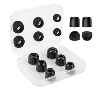 Set di 6 paia di gommini di ricambio in memory foam e gommini in silicone, 12 pezzi con isolamento acustico per cuffie in-ear, dimensioni 4,9 mm-5,9 mm (S/M/L, nero)