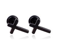 Set di 6 paia di orecchini a forma di croce, in acciaio inox, alla moda, per uomo e donna, design accattivante