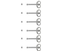 Set di 6 paia di orecchini a perno in acciaio chirurgico ipoallergenico da 20 g, con perle di zirconia cubica, per donne e uomini, 2mm 3mm 4mm 5mm 6mm 7mm, Metallo, Zirconia cubica