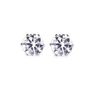 Set di 6 paia di orecchini a perno in metallo trasparente con zirconia cubica, resistenti e alla moda