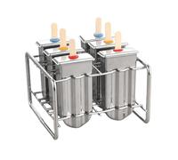 Set di 6 pallet in acciaio con 100 bastoncini, base di supporto, forme per pallet per preparare fatti in casa, cucina ideale per famiglie