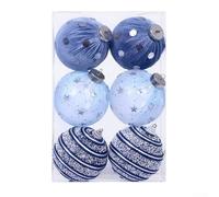 Set di 6 palline a pressione in schiuma di velluto a pois, progettate per interni, decorazioni festive e decorazioni per feste (blu notte)