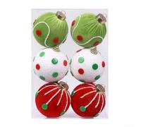 Set di 6 palline a pressione natalizie a pois, realizzate in schiuma di velluto, progettate per decorare le feste e creare divertenti atmosfere per feste (verde)