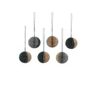 Set di 6 palline decorative in carta piegata, multicolore, dimensioni: 5 cm, (India Tan/Deep Forest) (Inian Tan con Forest)