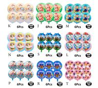 Set di 6 palloncini a tema Paw Patrol Brave Adventure Search and Rescue Dog per decorare feste di compleanno, palloncini rotondi in alluminio da 18 pollici con design a cani da soccorso urbani, dispon