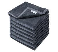 Set di 6 panni morbidi per il corpo, 33 x 33 cm, 70% viscosa, derivati dal bambù, 30% cotone, effetto spa, setosi, per la pulizia della pelle, colore: grigio antracite