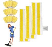 Set di 6 panni per pavimenti Kärcher SC 2/3/4/5, 3 panni per pavimenti + 3 ugelli per mani, set di panni in microfibra per Kärcher, universale, giallo