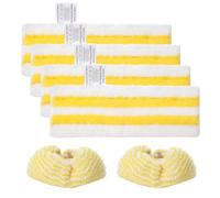 Set di 6 panni universali per pavimenti compatibili con pulitore a vapore Kärcher EasyFix SC 3, SC 4, SC 2, SC 5 Deluxe (4 mocio per pavimenti + 2 coperture per ugelli a vapore)