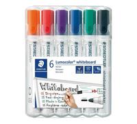 Set Di 6 Pennarelli Per Lavagna Staedtler Lumocolor 351 WP6 Punta A Sfera