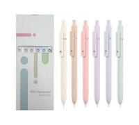 Set di 6 penne gel a inchiostro liscio, punta retrattile da 0,42 mm, penna gel ad asciugatura rapida, per studenti, professionisti, diari, appunti, progetti creativi, 14,6 x 1 cm