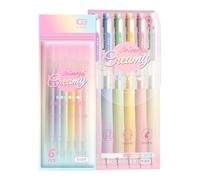 Set di 6 penne gel colorate da 0,5 mm, per scrittura con ricariche, forniture scolastiche per uso quotidiano in aula sul posto di lavoro, penne colorate per insegnanti, per tornare al college