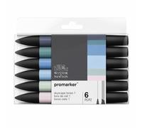 Set Di 6 Penne Marker A Doppia Punta ProMarker Winsor & Newton Tones Skyscape #1