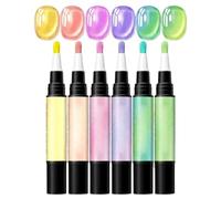 Set di 6 penne per smalto gel per manicure, strumenti per smalti | Pennarelli da ritocco ad asciugatura rapida: applicazione pratica per funzioni precise della penna per un design pulito e