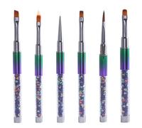 Set di 6 pennelli per eyeliner progettati per lucidare in gel, disegno fine, piccoli dettagli e pittura