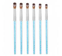 Set di 6 pennelli per nail art multi-formato per acrilico e polvere da immersione, per intaglio 3D di precisione, estensione e dettagli, nylon 3 Pro e principianti)