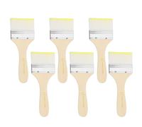Set di 6 Pennelli per Pittura, 6.5 in Setole Nylon Piatte, #10 Giallo/Bianco