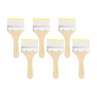 Set di 6 Pennelli per Pittura, 7 in Nylon Setole Piatte, #12 Giallo/Bianco