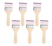 Set di 6 Pennelli per Pittura, #9 Viola/Bianco, Setole Piatte in Nylon 16cm