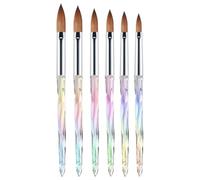 Set di 6 pennelli per unghie con manico Aurora Diamond, setole acriliche naturali, pennelli multiuso per nail art, corpo, viso e pittura su roccia