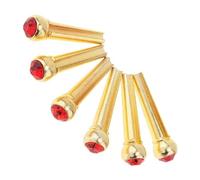 Set Di 6 Perni Per Ponte In Ottone Con Corde Per Unghie Rosse, Set Per Parti Di Chitarra Acustica Folk Accessorio per Chitarra Strumento