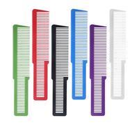 Set di 6 pettini da barbiere professionali, multifunzione, 6 colori, design per acconciature, unisex, adatti per casa, barbiere, salone (nero, rosso, bianco, viola, verde, blu)