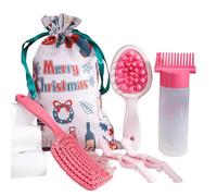Set di 6 pettini natalizi per capelli, con bottiglia per shampoo, doppio lato per massaggio del cuoio capelluto, pettine per parrucchiere