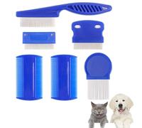 Set di 6 pettini per pulci e pidocchi, diversi tipi di pettini per pulci, strumento durevole per rimuovere le macchie degli animali domestici, in acciaio inossidabile, pettini per pidocchi e zecche