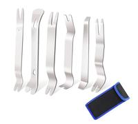 Set di 6 Pezzi di Cunei Decorativi + Strumenti a Leva per Auto in Acciaio Inox, Set di Attrezzi per smontaggio Auto Pesanti; Strumenti di Rivestimento - Attrezzi per Rivestimento della Porta, Cunei