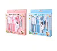 Set di 6 pezzi di prodotti per la cura del bambino, blu e rosa, set per la pulizia e la cura di unghie e capelli, inclusi spazzola per bellezza, pettine e set di forbicine per le unghie, per uso domes