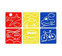 Set di 6 pezzi di tavole da tracciamento creative riutilizzabili righello stencil set di strumenti da disegno ABS fai da te modelli di pittura colorata per bambini bambini disegno artigianato scuola