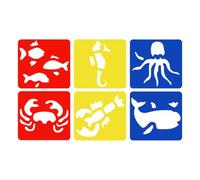 Set di 6 pezzi di tavole da tracciamento creative riutilizzabili righello stencil set di strumenti da disegno ABS fai da te modelli di pittura colorata per bambini bambini disegno artigianato scuola
