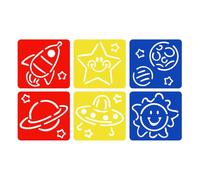 Set di 6 pezzi di tavole da tracciamento creative riutilizzabili righello stencil set di strumenti da disegno ABS fai da te modelli di pittura colorata per bambini bambini disegno artigianato scuola