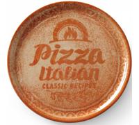 Set di 6 pezzi di teglie per pizza in porcellana color rosso mattone della