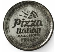 Set di 6 pezzi di teglie per pizza in porcellana nera, diametro 31 cm.
