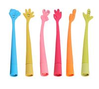 Set di 6 Pezzi Divertente Penna Pieghevole a Forma di Mano, Penna a Sfera Cartoon a Forma di Dito per Scrittura, Forniture Scolastiche per Studenti