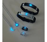 Set di 6 pezzi Facile Sole e IO TI AMO Collana per Coppie, Braccialetto e Anello, Set per Confessioni per Donne