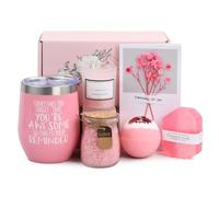 Set di 6 Pezzi Regalo Donna, Idee Set Regalo di Compleanno Natale, Regalo per la Festa Della Mamma Moglie, Tazzine da Caffè Candela Profumata (Rosa)