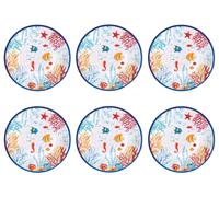 Set Di 6 Piatti BORA BORA Sott'acqua D. 26,5Cm In Melamina Easy Life