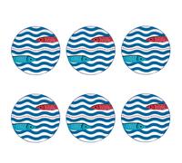 Set Di 6 Piatti Da Colazione SARDINE'S PARTY FISCHI Motivo 2 D. 21cm EASY LIFE
