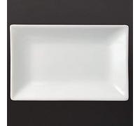 Set di 6 piatti da portata rettangolare Olympia, 200 x 130 mm, in porcellana bianca