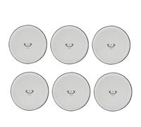 Set Di 6 Piatti Da Torta OH DEER Bianchi Con Corna D. 19Cm Bastion Collections