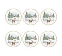 Set Di 6 Piatti Da Torta WHITE FOREST Winterwald D. 19Cm Porcellana Easy Life