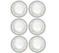 Set Di 6 Piatti Fondi BLUE LIGHTHOUSE Faro 21,5cm In Porcellana Easy Life