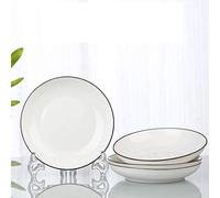 Set di 6 piatti fondi in ceramica in stile giapponese, design semplice e nordico, piatti da 20,3 cm, per uso domestico, perfetti per servire