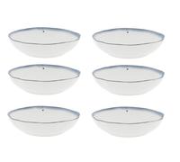 Set Di 6 Piatti Fondi IRIS BLUE EDGE Con Gradiente D. 21Cm Bastion Collections
