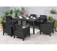 Set di 6 piatti in polyrattan antracite Venezia Premium Bica