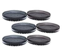 Set di 6 piatti per candela, in vetro, rotondi, in grigio chiaro e scuro, dimensioni: 1,5 x 10 cm